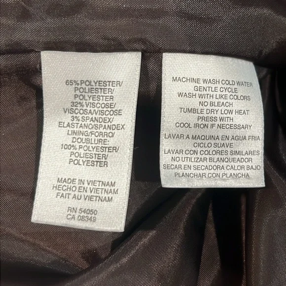 Jones New York Blazer Light Brown Stretch Easy Care Tan Size 14 - Picture 9 of 9